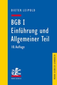 Image for BGB I: Einfuhrung und Allgemeiner Teil