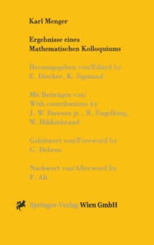 Image for Karl Menger : Ergebnisse Eines Mathematischen Kolloquiums
