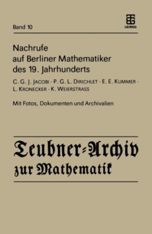 Image for Nachrufe auf Berliner Mathematiker des 19. Jahrhunderts