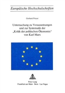 Image for Untersuchung zu Voraussetzungen und zur Systematik der «Kritik der politischen Oekonomie» von Karl Marx