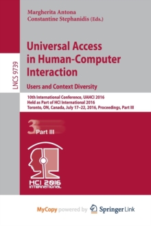 Image for Universal Access in Human-Computer Interaction. Users and Context Diversity