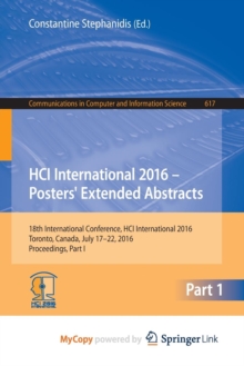Image for HCI International 2016 - Posters' Extended Abstracts