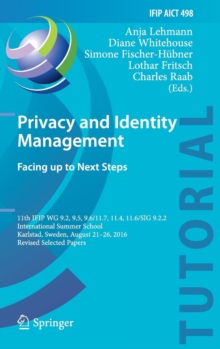 Image for Privacy and identity management  : facing up to next steps