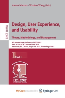 Image for Design, User Experience, and Usability: Theory, Methodology, and Management