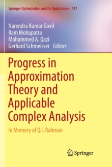 Image for Progress in Approximation Theory and Applicable Complex Analysis