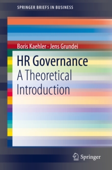Image for HR governance: a theoretical introduction