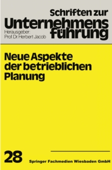 Image for Neue Aspekte der betrieblichen Planung