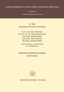 Image for Rutherford-Ruckstreu-Analysen mit Protonen