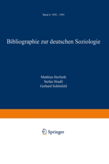 Image for Bibliographie zur deutschen Soziologie: Band 4: 1992 - 1995