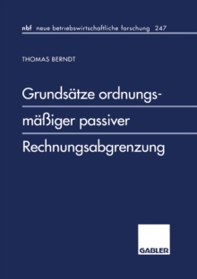 Image for Grundsatze Ordnungsmaiger Passiver Rechnungsabgrenzung