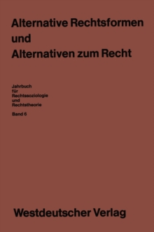 Image for Alternative Rechtsformen und Alternativen zum Recht