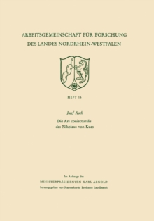 Image for Die Ars coniecturalis des Nikolaus von Kues