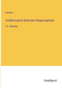 Image for Grossherzoglich Badisches Regierungsblatt