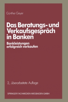 Image for Das Beratungs- und Verkaufsgespr?ch in Banken : Bankleistungen erfolgreich verkaufen