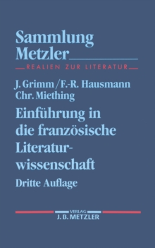 Image for Einfuhrung in die franzosische Literaturwissenschaft: Sammlung Metzler, 148