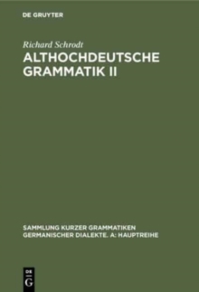 Image for Althochdeutsche Grammatik II