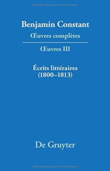 Image for Ecrits Litteraires (1800-1813)