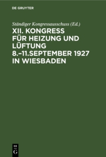 Image for Kongress fur Heizung und Luftung 8.-11.September 1927 in Wiesbaden