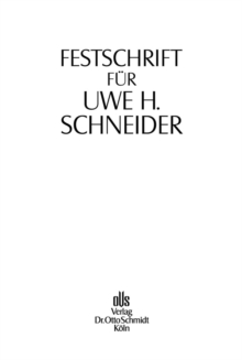 Image for Festschrift fur Uwe H. Schneider: zum 70. Geburtstag