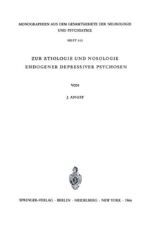 Image for Zur Atiologie und Nosologie endogener depressiver psychosen