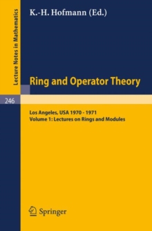 Image for Tulane University Ring and Operator Theory Year, 1970-1971