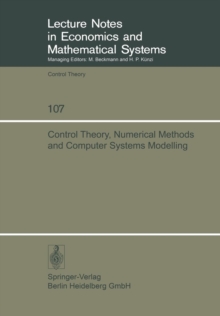Image for Control Theory, Numerical Methods and Computer Systems Modelling
