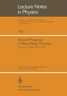 Image for Recent Progress in Many-Body Theories