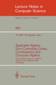 Image for Applicable Algebra, Error-Correcting Codes, Combinatorics and Computer Algebra