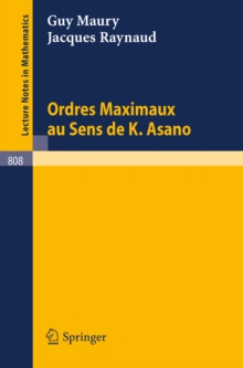 Image for Ordres maximaux au sens de K. Asano