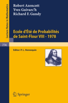 Image for Ecole D'ete De Probabilites De Saint-flour Viii, 1978