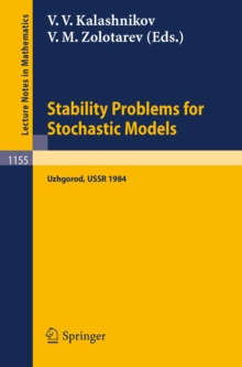 Image for Stability Problems for Stochastic Models: Proceedings of the 8th International Seminar Held in Uzhgorod, Ussr, Sept. 23-29, 1984