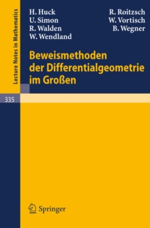 Image for Beweismethoden der Differentialgeometrie im Groen