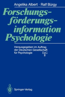 Image for Forschungsfoerderungsinformation Psychologie
