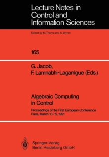 Image for Algebraic Computing in Control