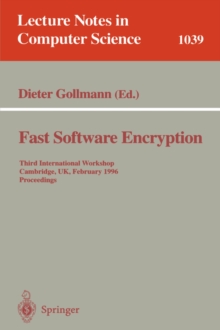 Image for Fast Software Encryption : Third International Workshop, Cambridge, UK, February 21 - 23, 1996. Proceedings