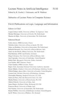 Image for Logic, Language, Information and Computation: 15th International Workshop, WoLLIC 2008 Edinburgh, UK, July 1-4, 2008, Proceedings