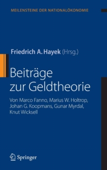 Image for Beitrage zur Geldtheorie: von Marco Fanno, Marius W. Holtrop, Johan G. Koopmans, Gunar Myrdal, Knut Wicksell