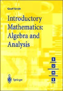Image for Introductory mathematics  : algebra and analysis
