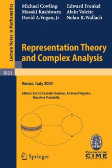 Image for Representation Theory and Complex Analysis