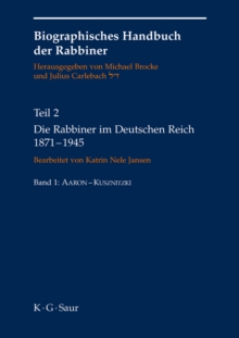 Image for Die Rabbiner im Deutschen Reich 1871-1945