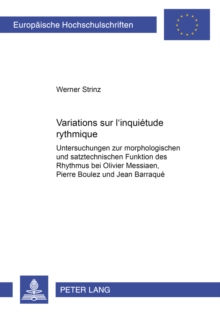 Variations sur Â«l'inquietude rythmiqueÂ»