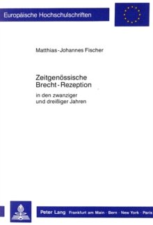 Image for Zeitgenoessische Brecht-Rezeption