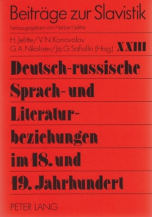 Image for Deutsch-Russische Sprach- Und Literaturbeziehungen Im 18. Und 19. Jahrhundert