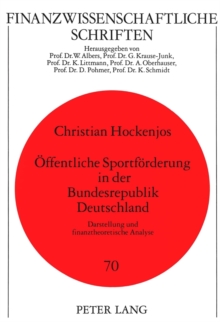 Image for Oeffentliche Sportfoerderung in Der Bundesrepublik Deutschland