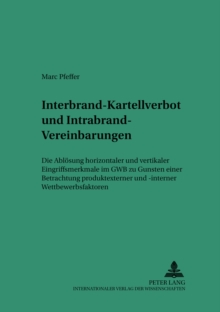 Image for Interbrand-Kartellverbot Und Intrabrand-Vereinbarungen
