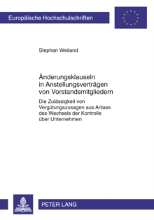 AEnderungsklauseln in Anstellungsvertragen Von Vorstandsmitgliedern