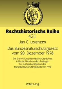 Image for Das Bundesnaturschutzgesetz Vom 20. Dezember 1976