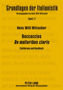 Image for Boccaccios (S0(BDe mulieribus claris(S1(B: Einfuehrung und Handbuch