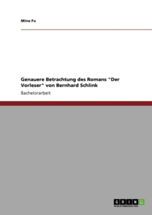 Image for Genauere Betrachtung des Romans "Der Vorleser" von Bernhard Schlink