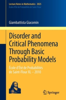 Image for Disorder and Critical Phenomena Through Basic Probability Models
